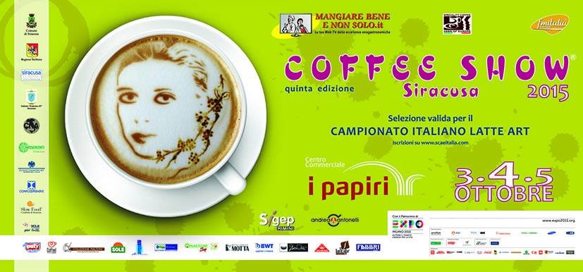 Locandina coffe show latte art