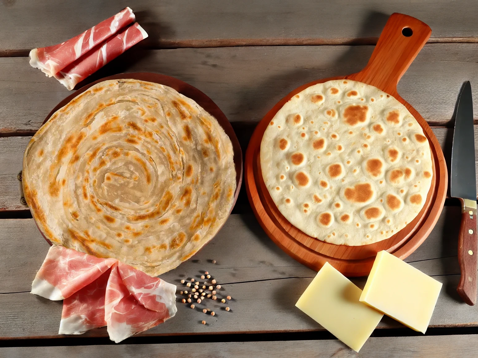 Crescia sfogliata di Urbino vs piadina romagnola